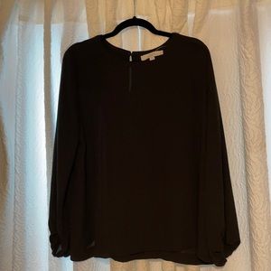 Black long sleeve blouse LOFT (L)